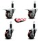 Service Caster 3'' Maroon Poly Swivel 1-1/8'' Expanding Stem Caster Set 2 Total Lock Brakes, 4PK SCC-EXTTL20S314-PPUB-MRN-2-S-2-118 - alternate 5